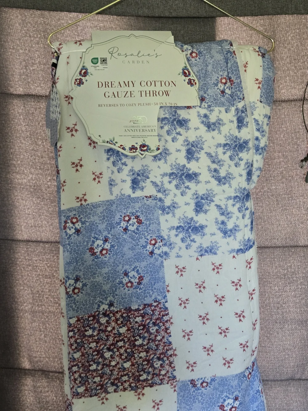 Rosalie's Garden Gauze throw blanket